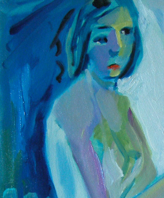 Model Seated Blue detail