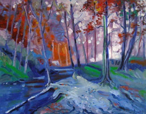 Virginia Landscape Sunset — original painting by Asali Studio