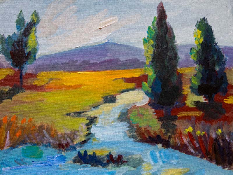 ON THE WAY TO HARPERS FERRY – landscape painting by Asali Studio
