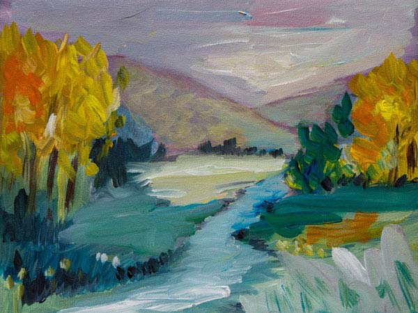 WOODSTOCK VIRGINIA – landscape painting by Asali Studio