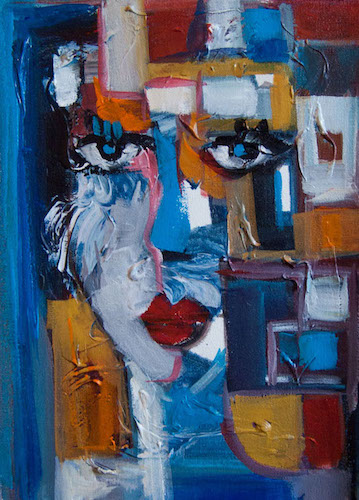 Cubist Whisper – original painting by Asali Studio