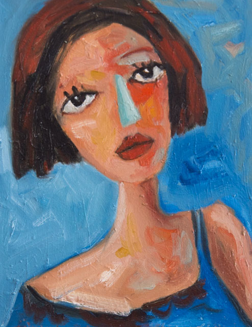 Reema In Blue – original painting by Asali Studio