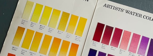 Watercolors painting technique example